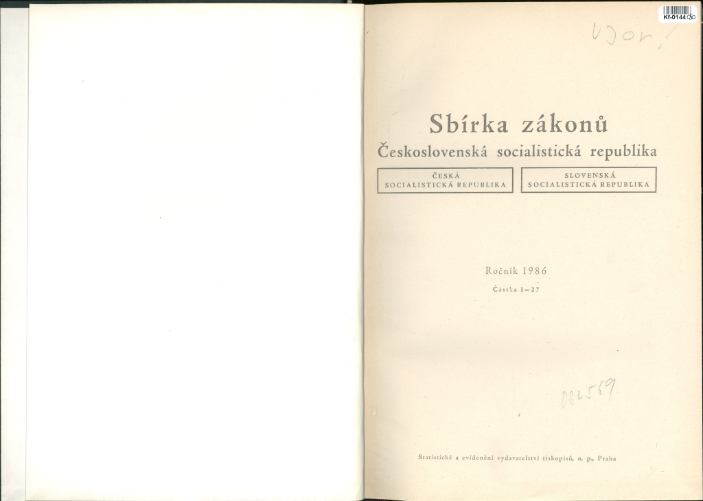 Sbírka zákonů Československá socialistická republika