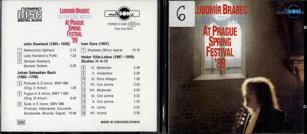 Lubomír Brabec guitar live recital at Prague spring festival '89