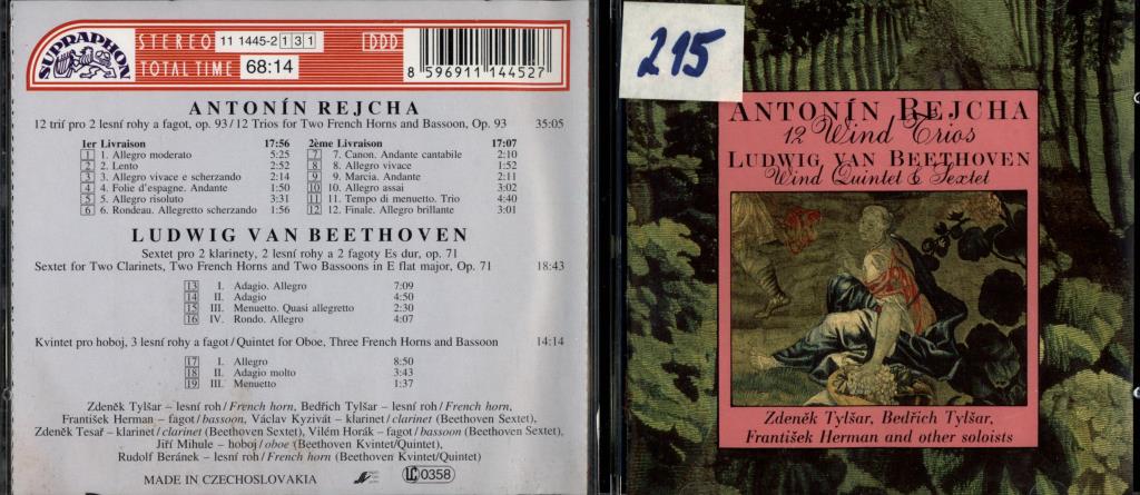 Antonín Rejcha - 12 wind trios, Ludwig van Beethoven - Wind quintet & sextet