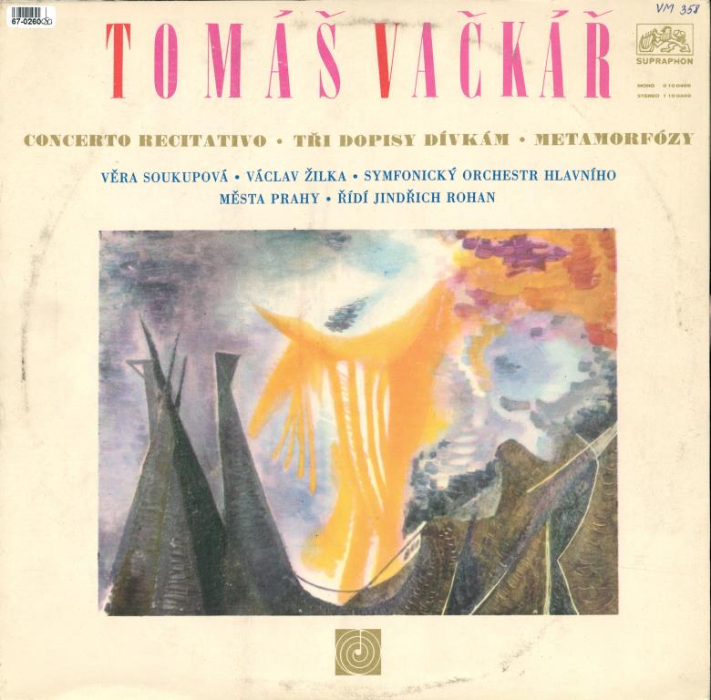 Tomáš Vačkář - Concerto, Tři dopisy, Metamorfózy