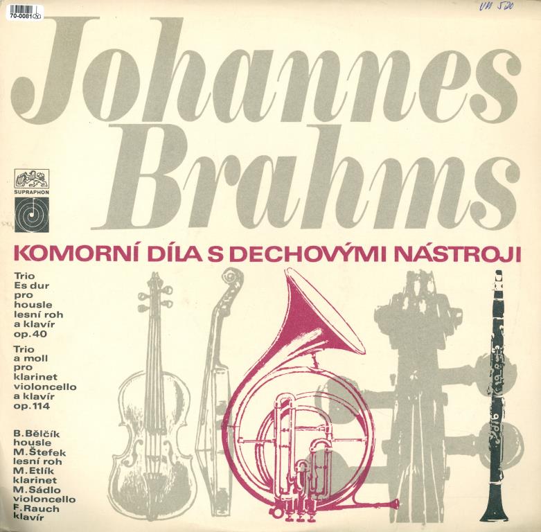 Johannes Brahms - Komorní díla s dechovými nástroji