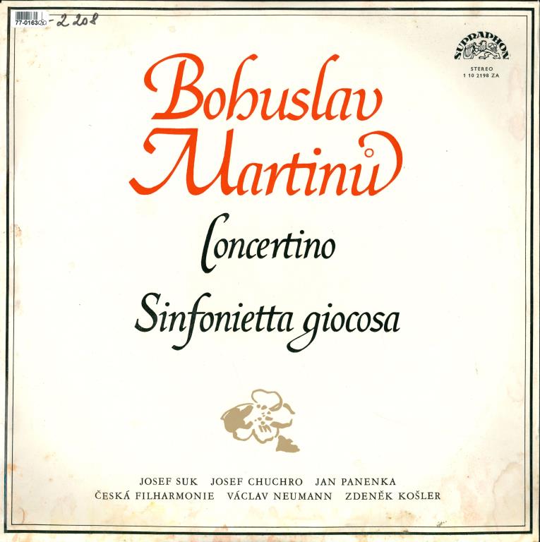 Bohuslav Martinů - Concertino, Sinfonietta giocosa