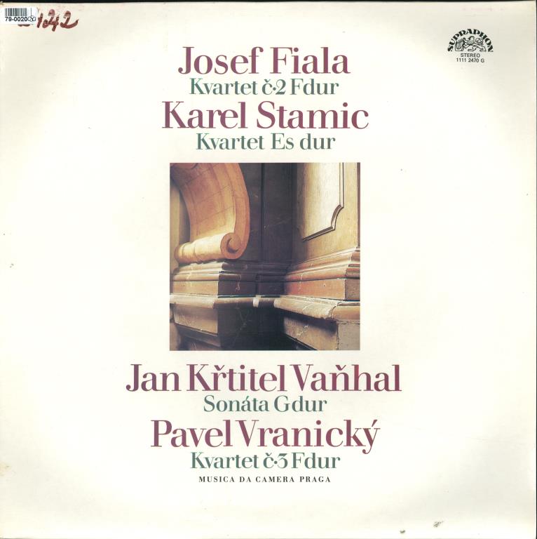 Josef Fiala - Kvartet č. 2 F dur, Karel Stamic - Kvartet Es dur, Jan Křtitel Vaňhal -Sonáta G dur, Pavel Vranický - Kvartet č. 3 F dur