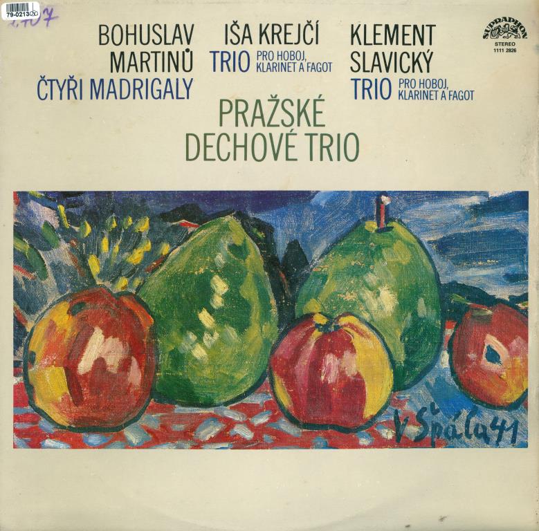 Bohuslav Martinů - Čtyři madrigaly, Iša Krejčí - Trio pro hoboj, klarinet a fagot, Klement Slavický - Trio pro hoboj, klarinet a fagot