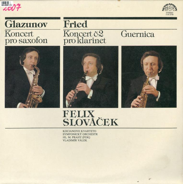 Glazunov - Koncert pro saxofon, Fried - Koncert č. 2, Guernica