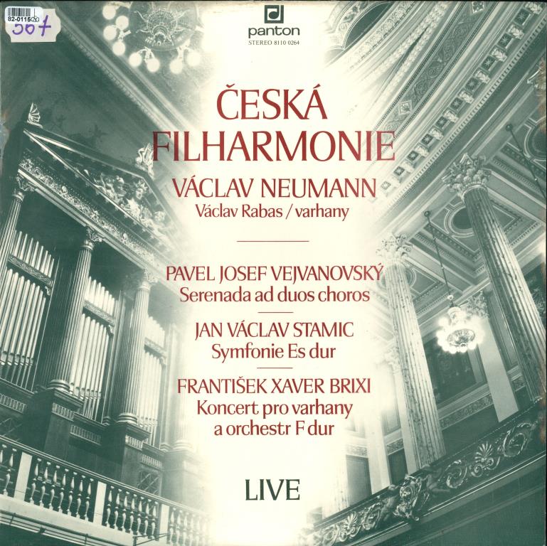 Pavel Josef Vejvanovský - Serenada, Jan Václav Stamic - Symfonie, František Xaver Brixi - Koncert