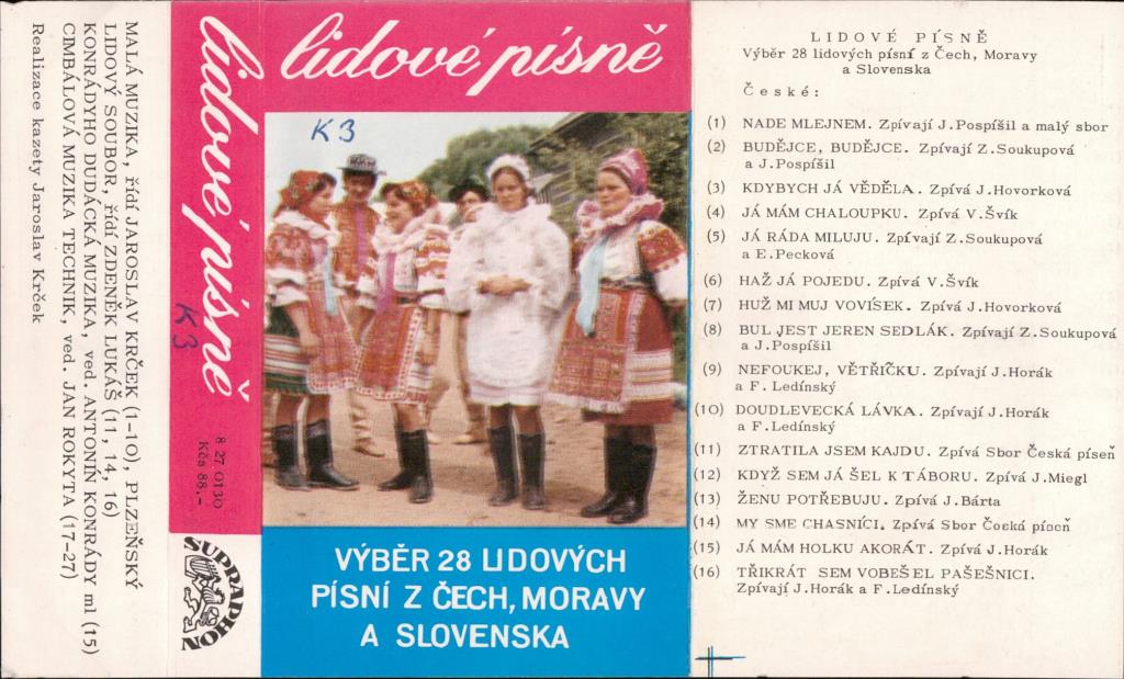 Lidové písně - výběr 28 lidových písní z Čech, Moravy a Slovenska