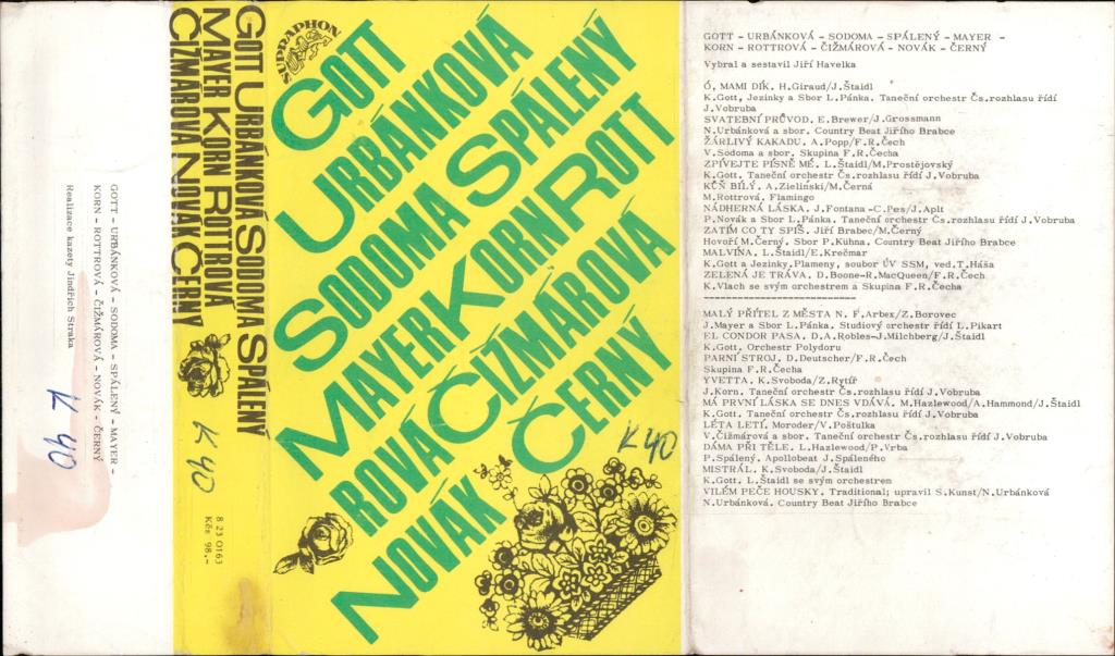 Gott, Urbánková, Sodoma, Spálený, Mayer, Korn, Rottrová, Čižmárová, Novák, Černý