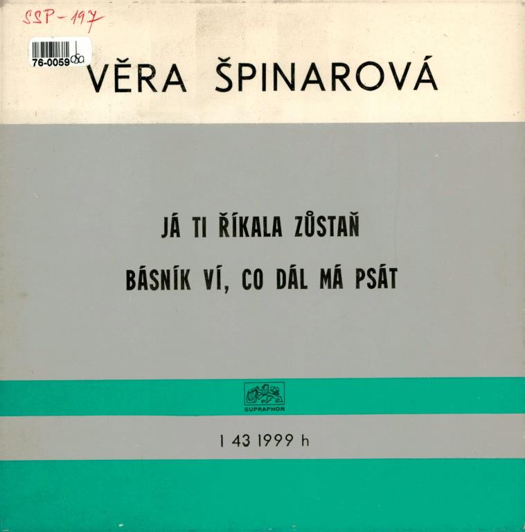 Já ti říkala zůstaň | Básník ví, co dál má...