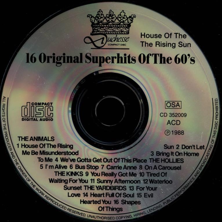 House of the rising sun - 16 original superhits of the 60's