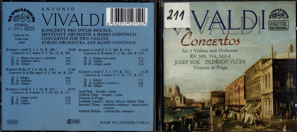 Antonio Vivaldi - Koncerty pro dvoje housle, smyčcový orchestr a basso continuo