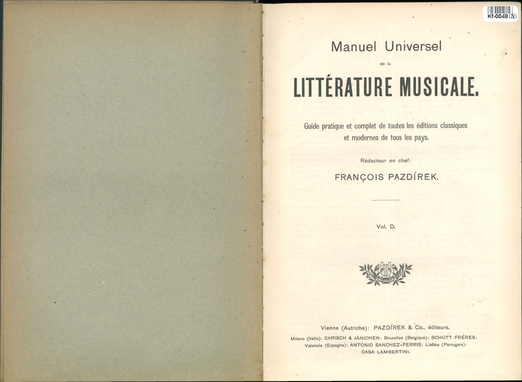 Manuel Universel de la Littérature musicale