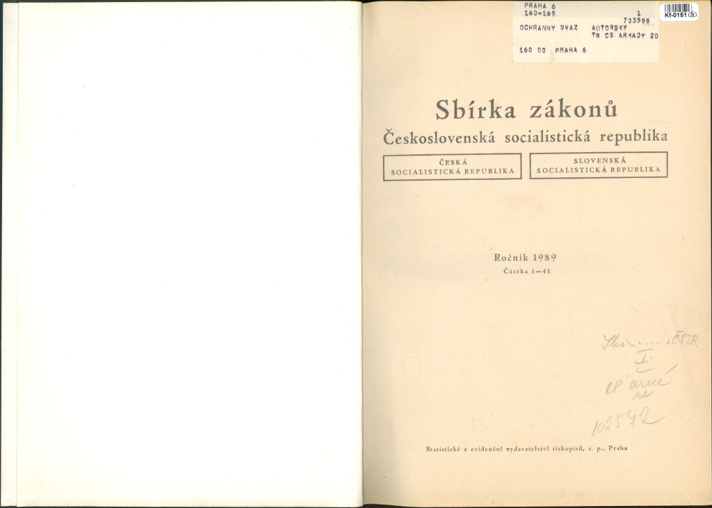 Sbírka zákonů Československá socialistická republika