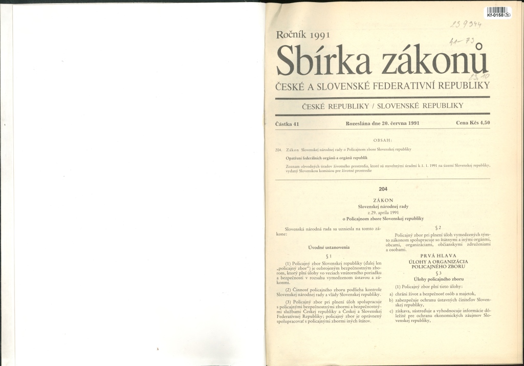 Sbírka zákonů České a Slovenské federativní republiky