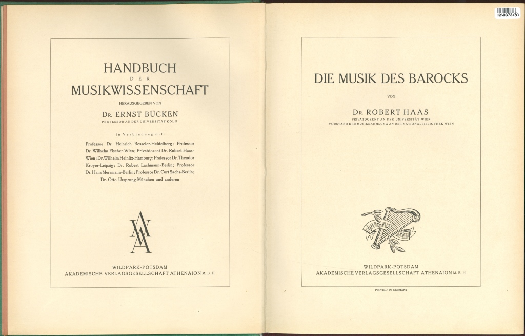 Handbuch der Musikwissenschaft - Die Musik des Barocks