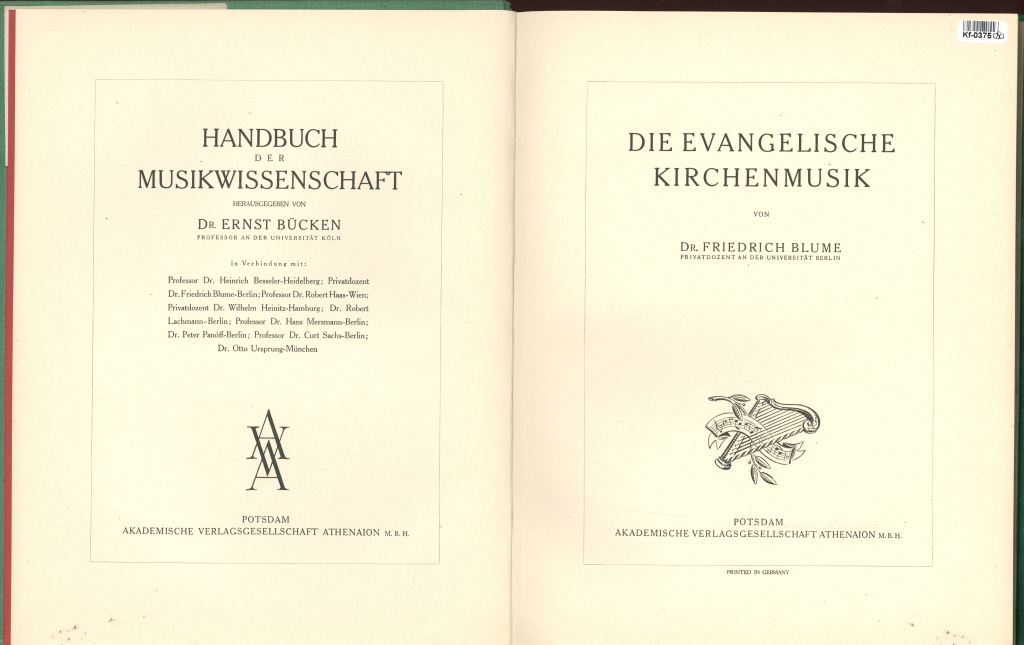 Handbuch der Musikwissenschaft - Die Evangelische Kirchenmusik