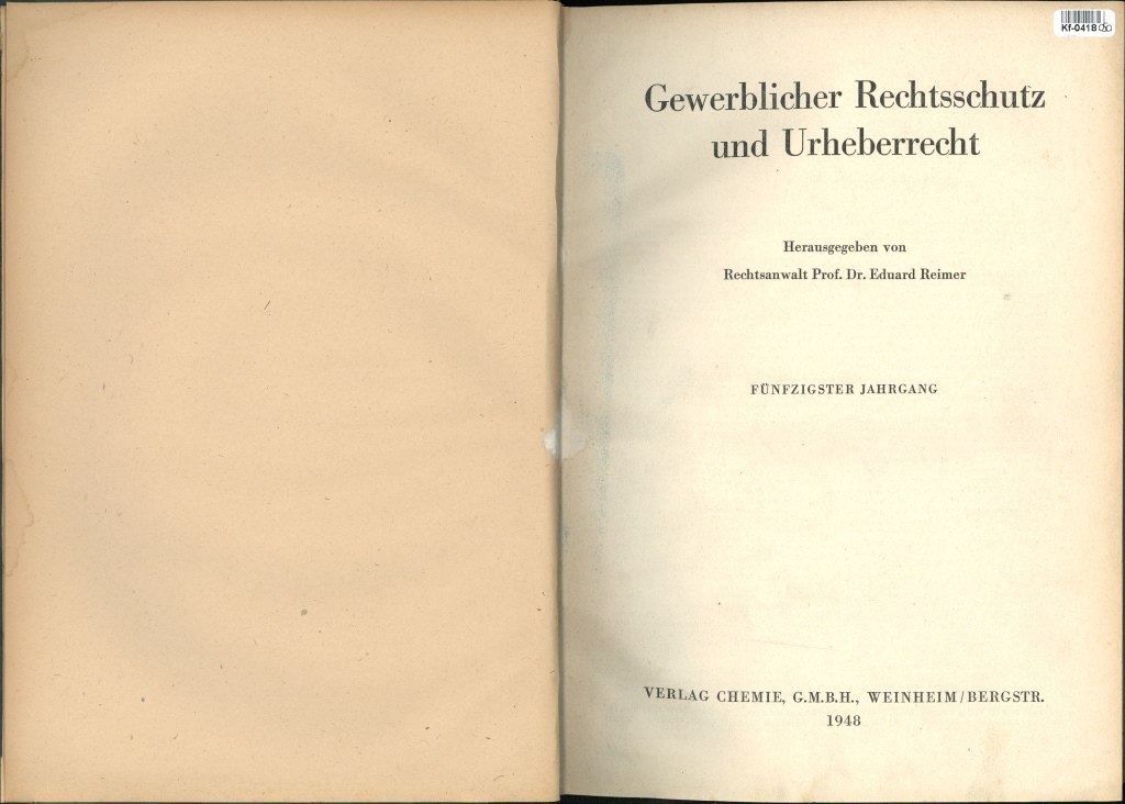 Gewerblicher Rechtsschutz und Urheberrecht