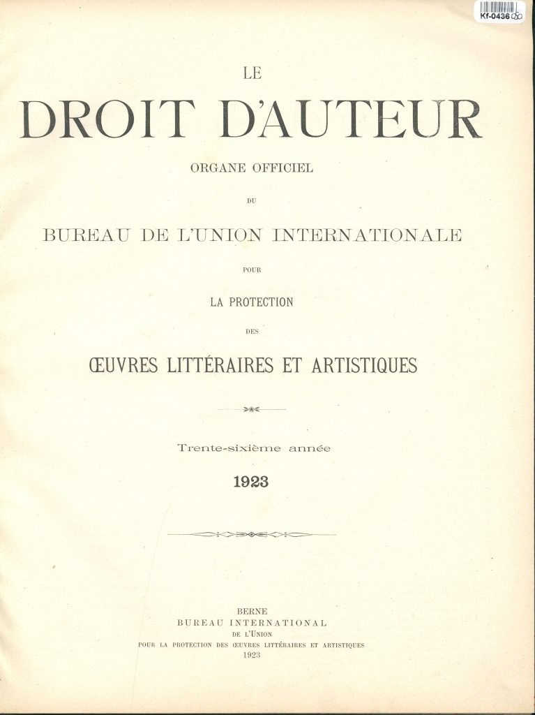 Le Droit d'Auteur