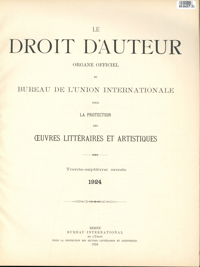 Le Droit d'Auteur