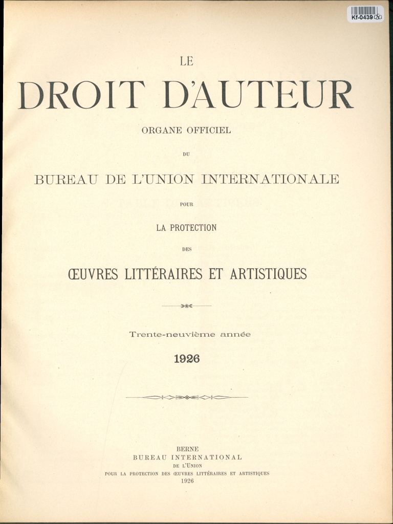 Le Droit d'Auteur