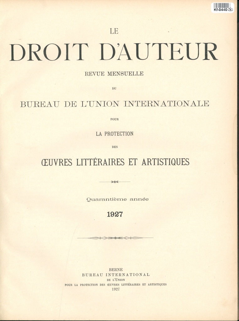 Le Droit d'Auteur