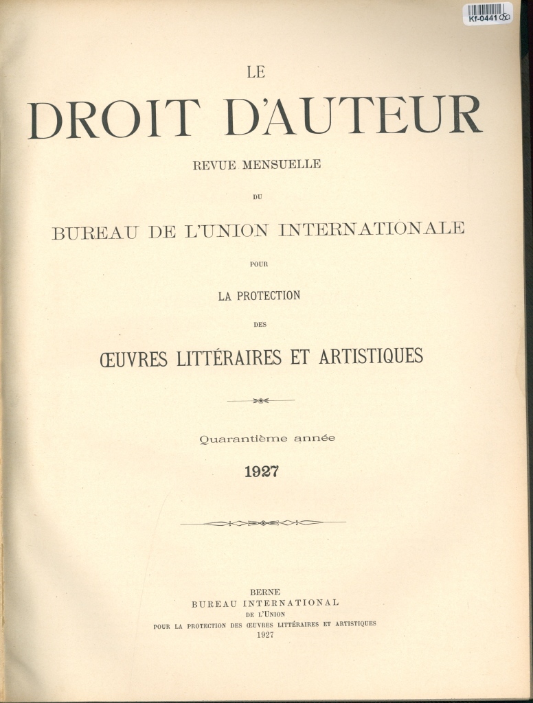 Le Droit d'Auteur