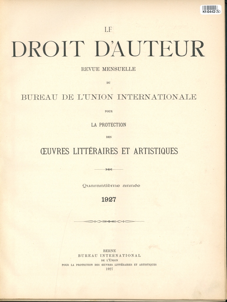 Le Droit d'Auteur