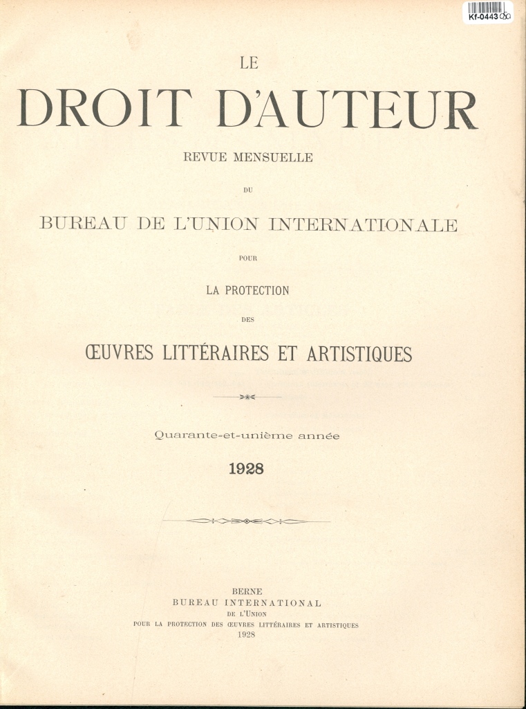 Le Droit d'Auteur