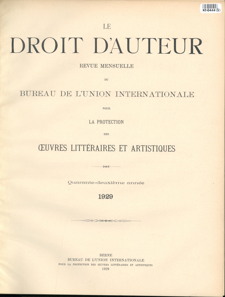 Le Droit d'Auteur