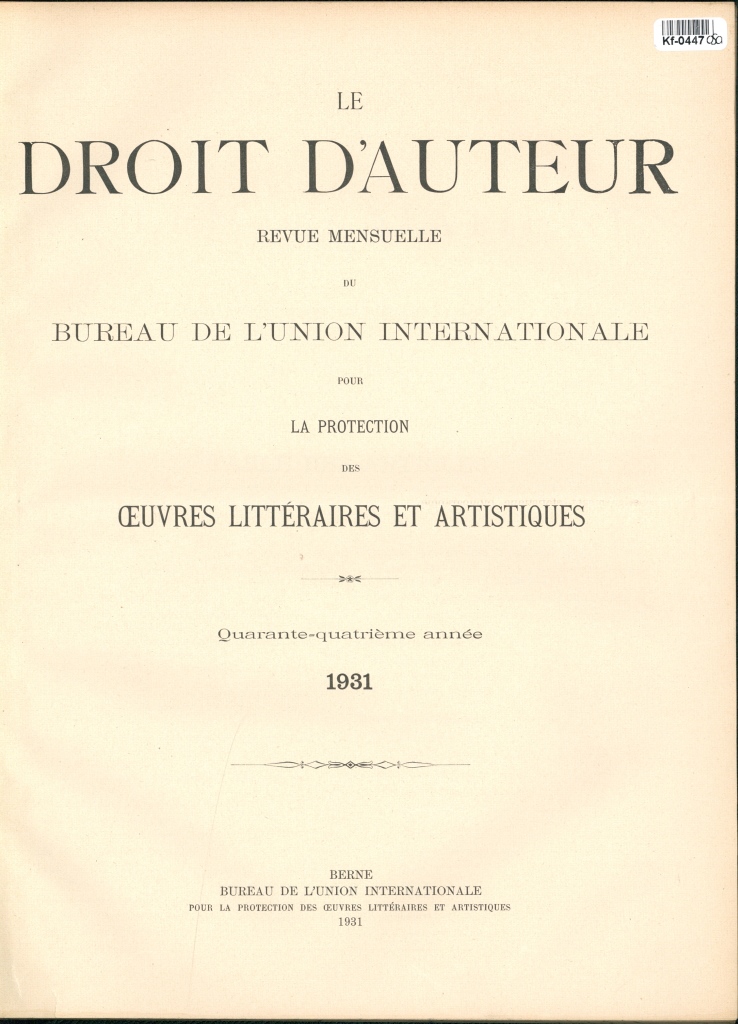 Le Droit d'Auteur