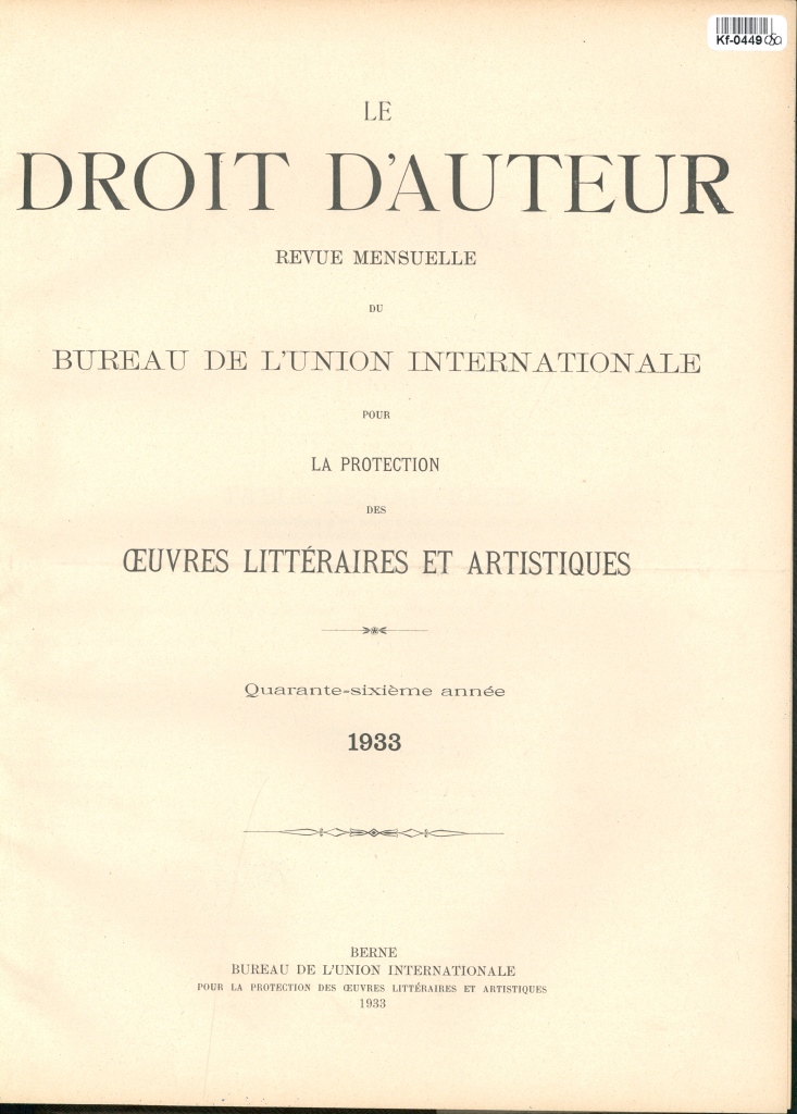 Le Droit d'Auteur