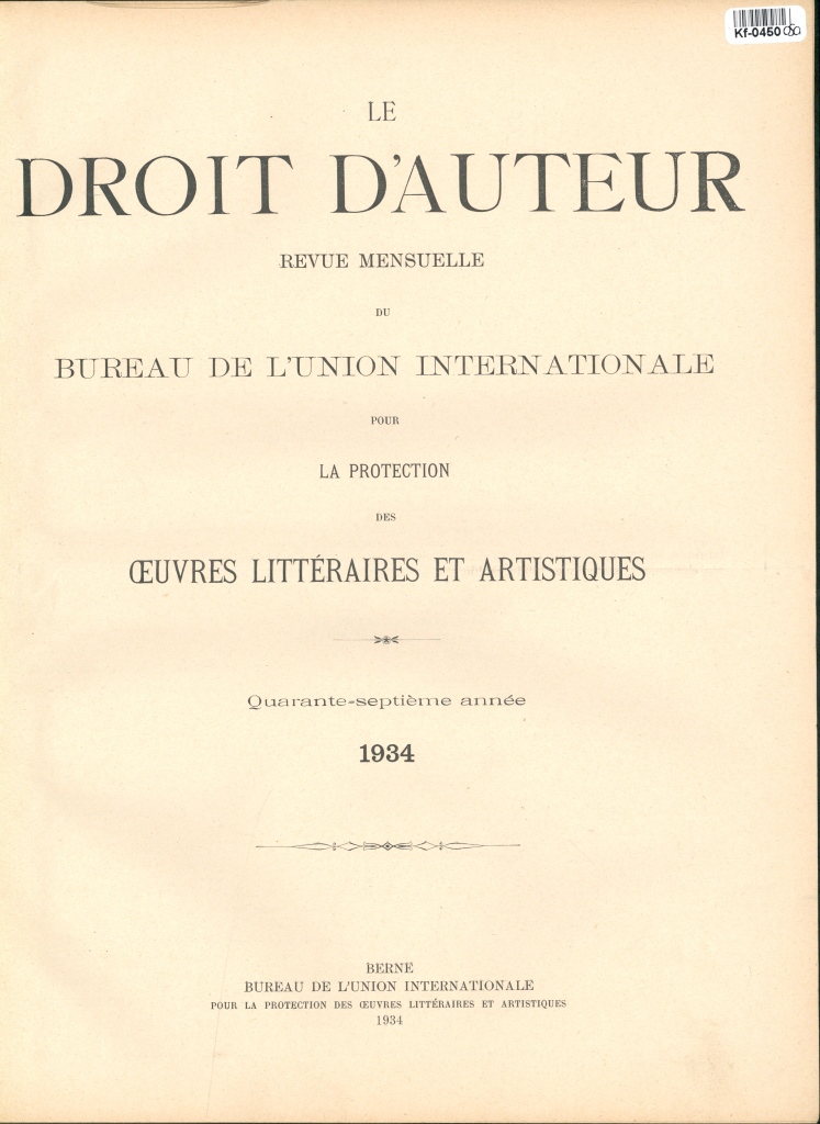 Le Droit d'Auteur