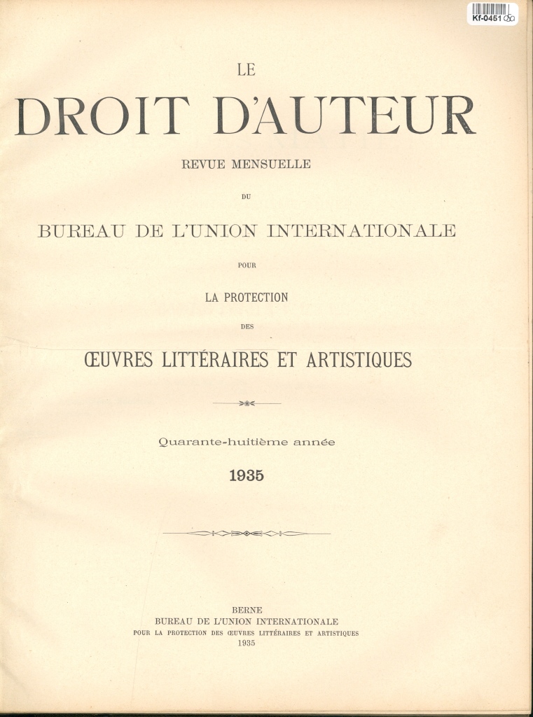 Le Droit d'Auteur