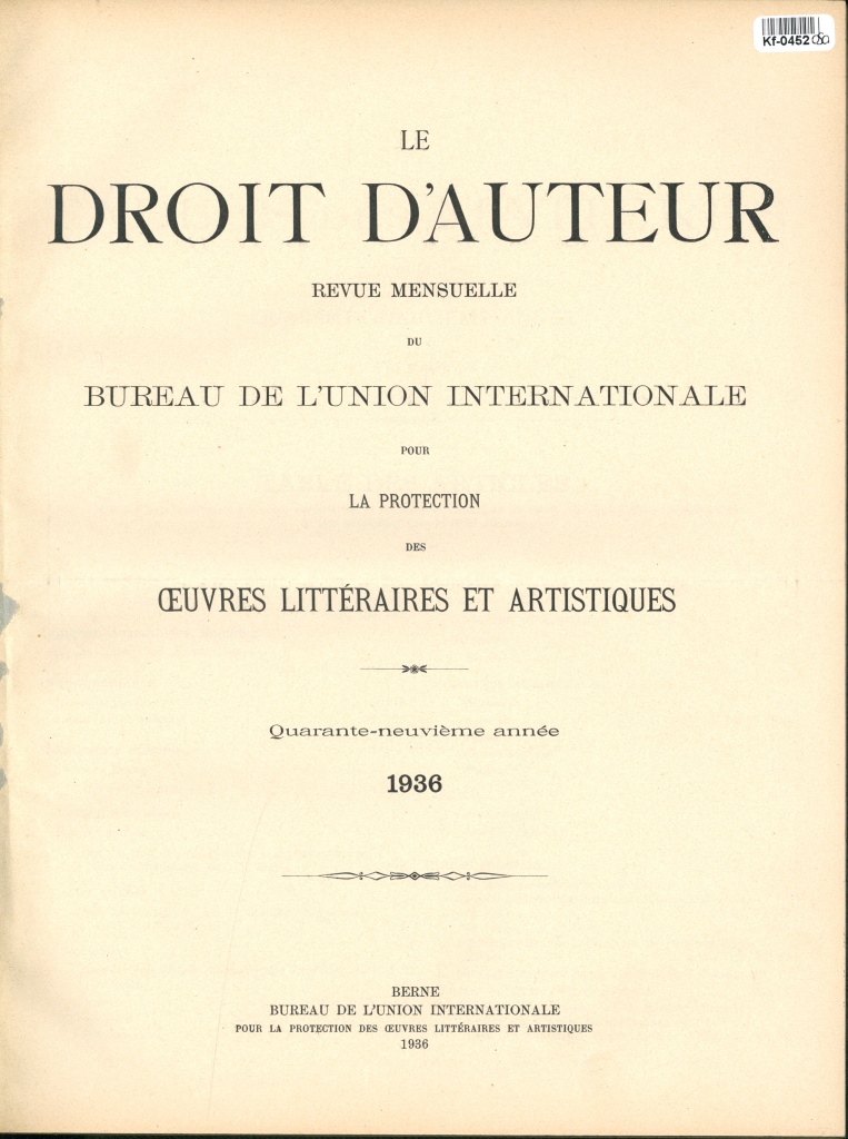 Le Droit d'Auteur