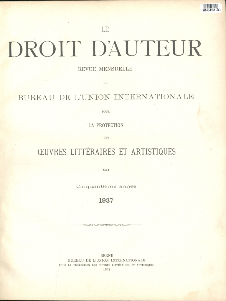 Le Droit d'Auteur