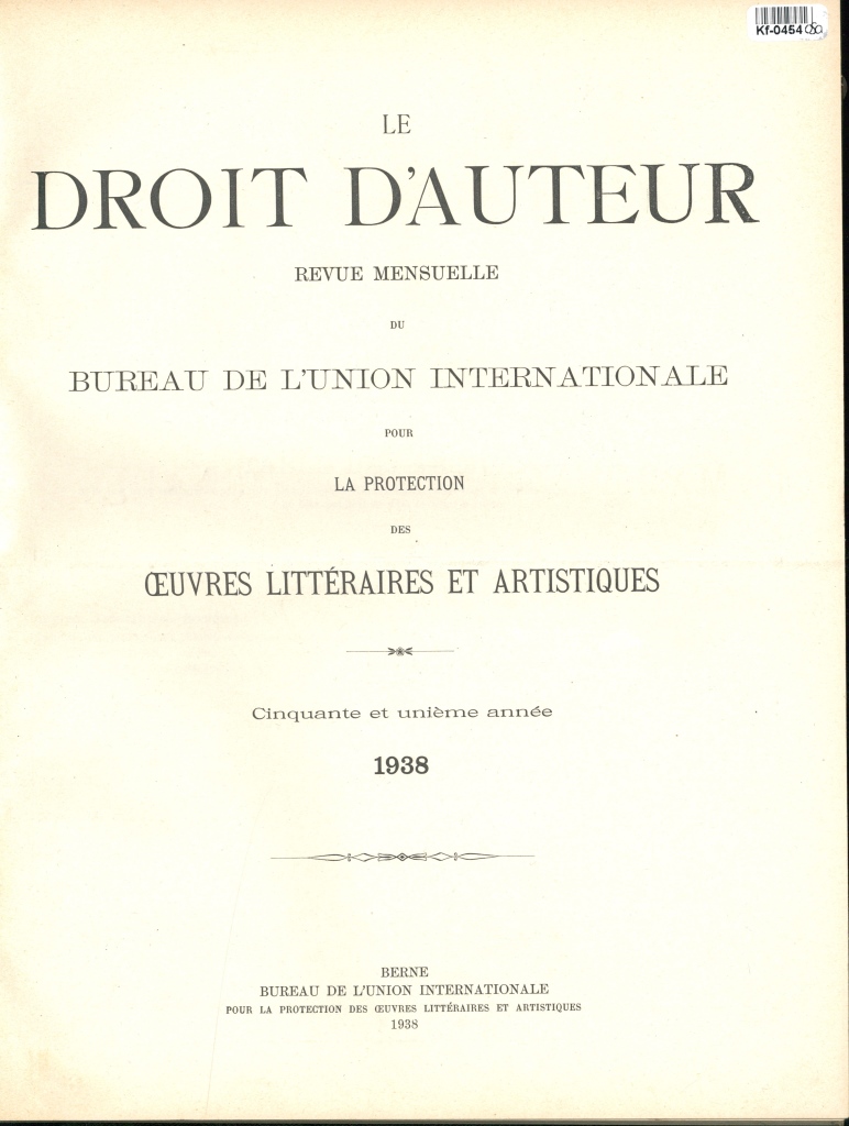 Le Droit d'Auteur