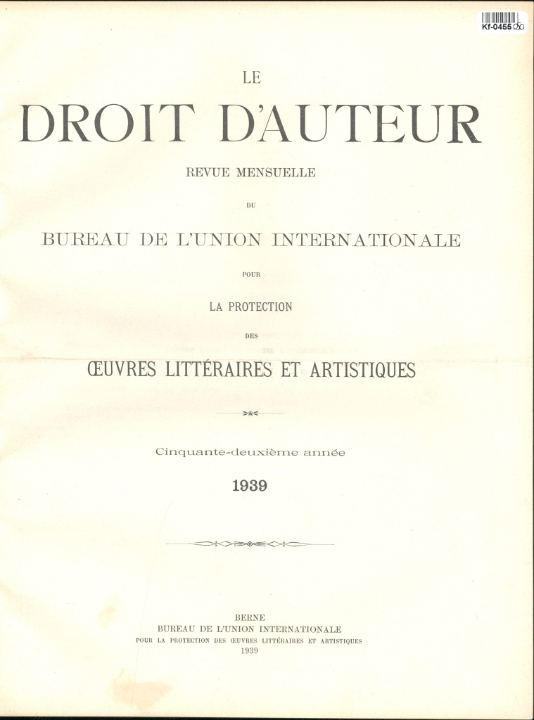 Le Droit d'Auteur