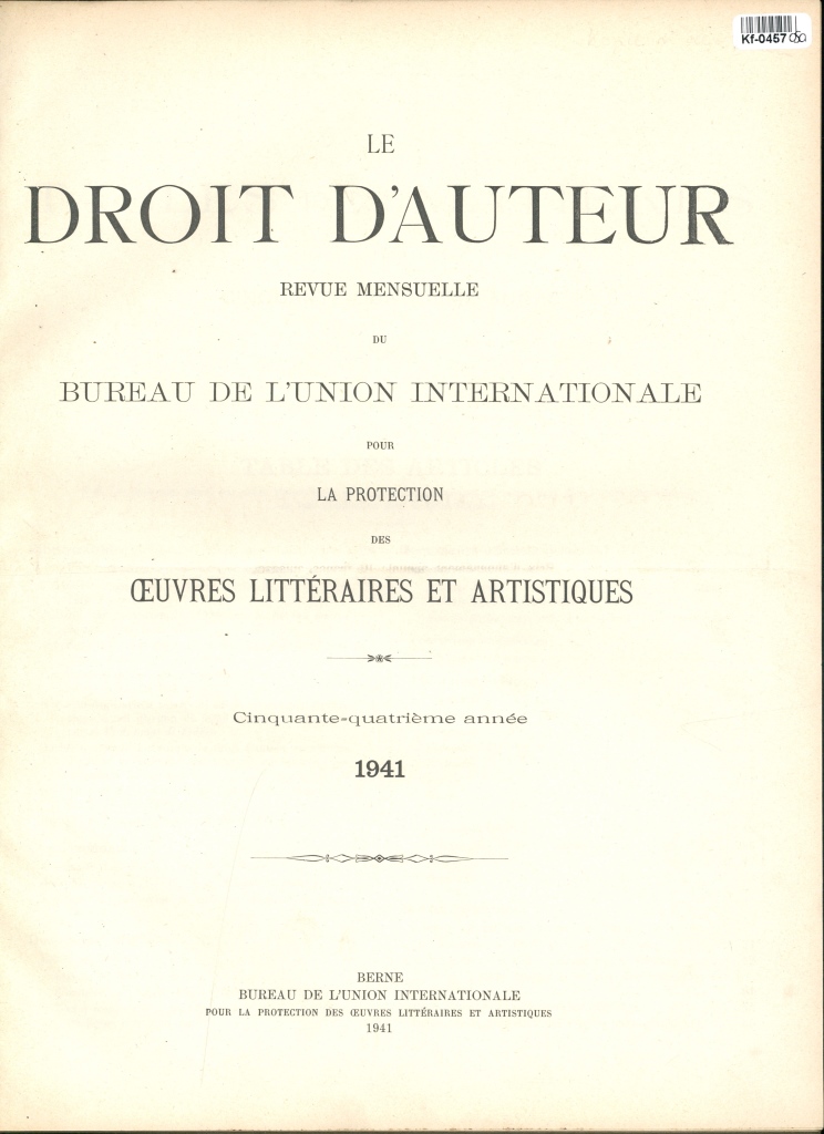 Le Droit d'Auteur