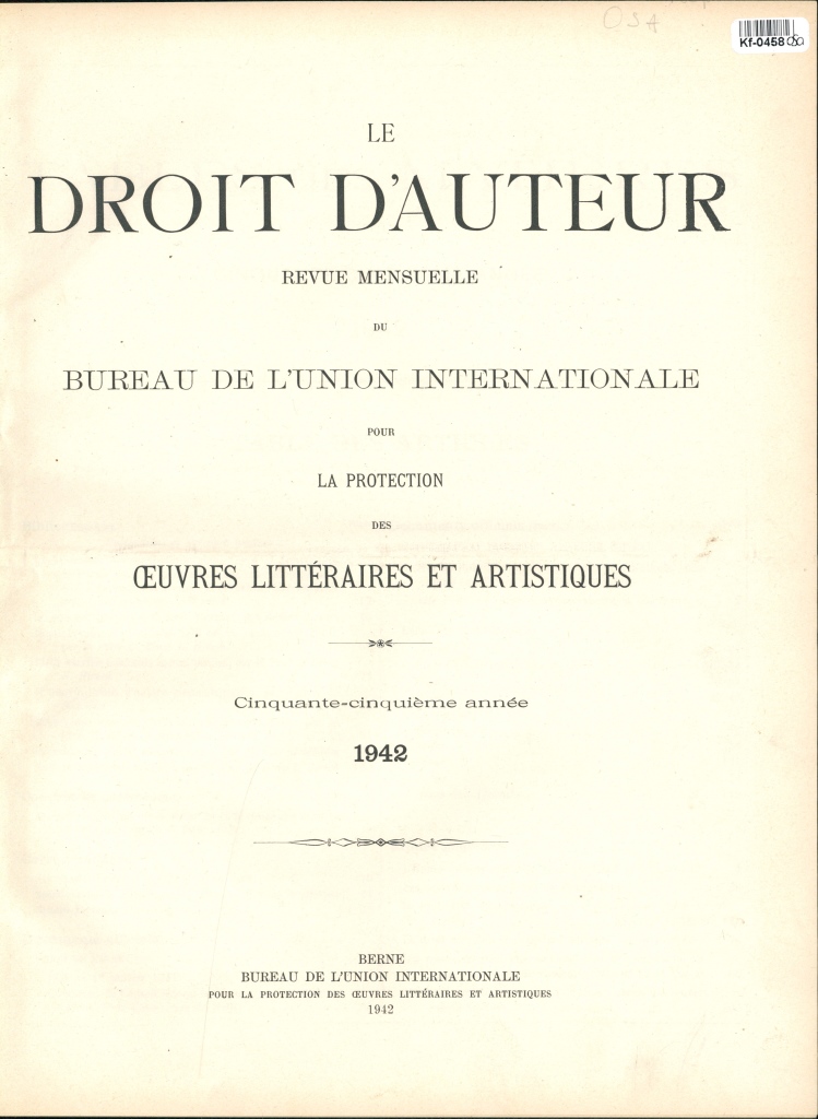 Le Droit d'Auteur