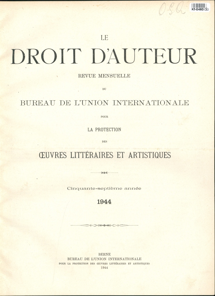 Le Droit d'Auteur