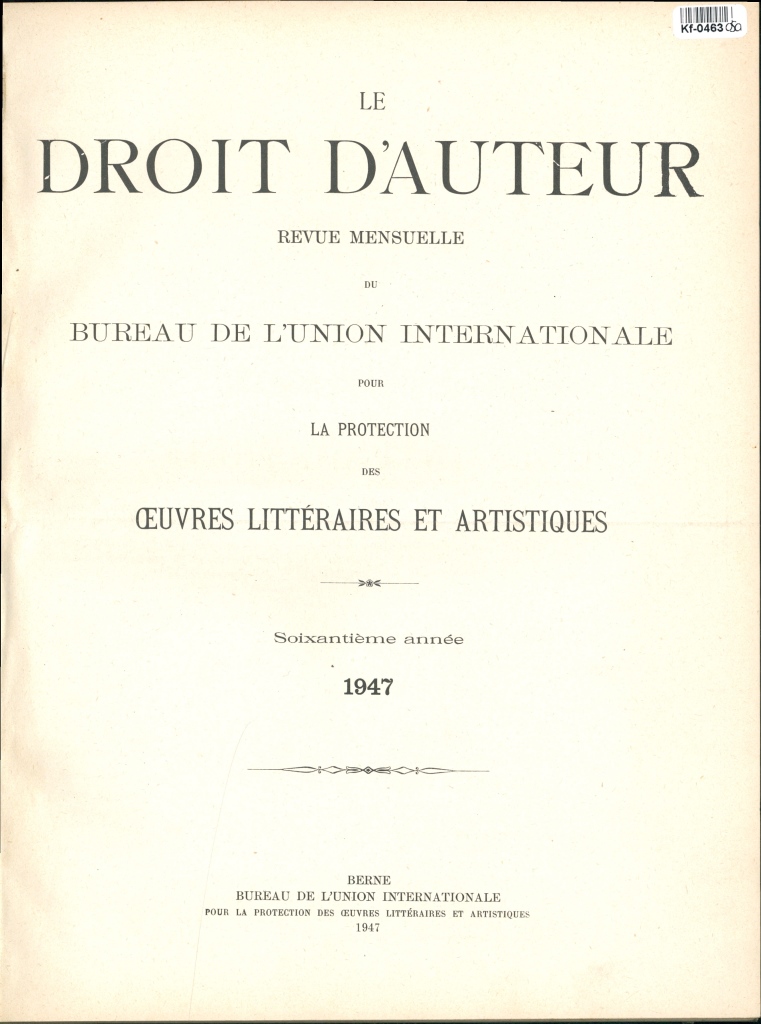 Le Droit d'Auteur