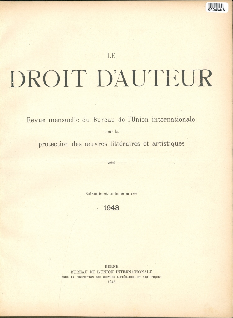 Le Droit d'Auteur