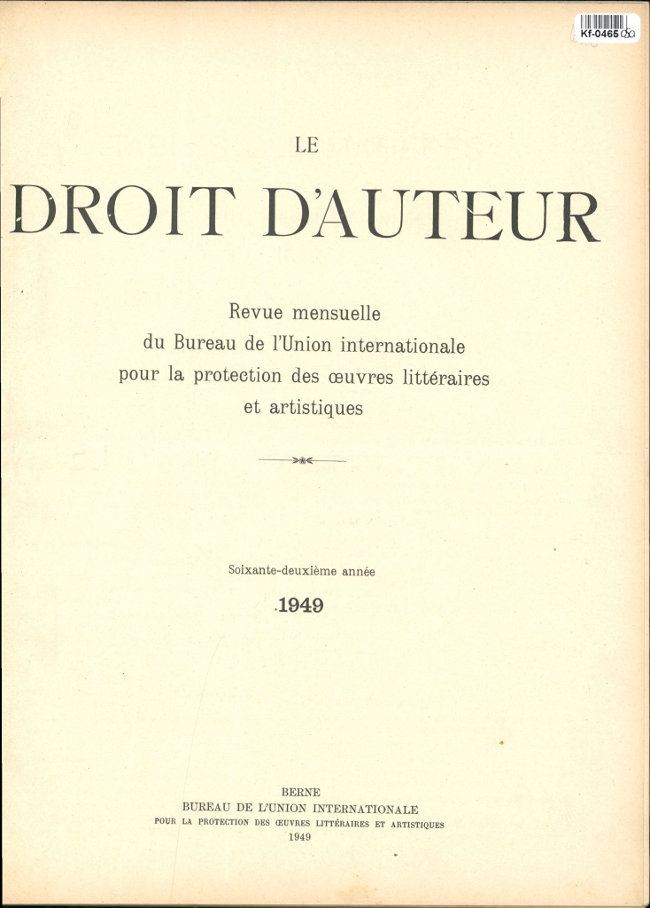 Le Droit d'Auteur