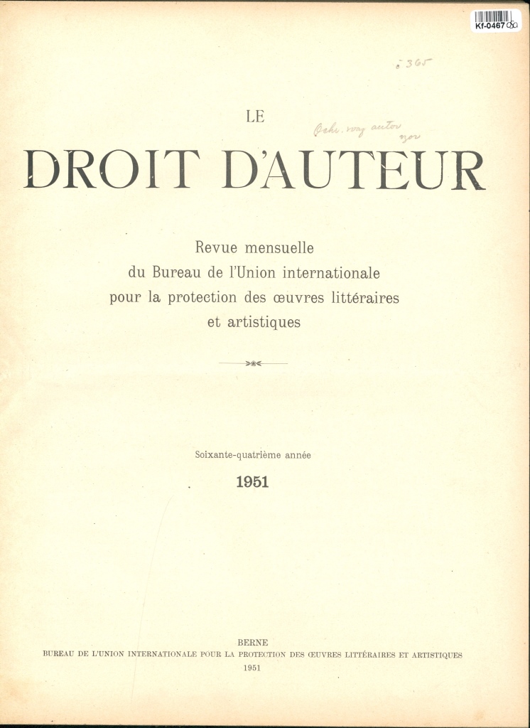 Le Droit d'Auteur