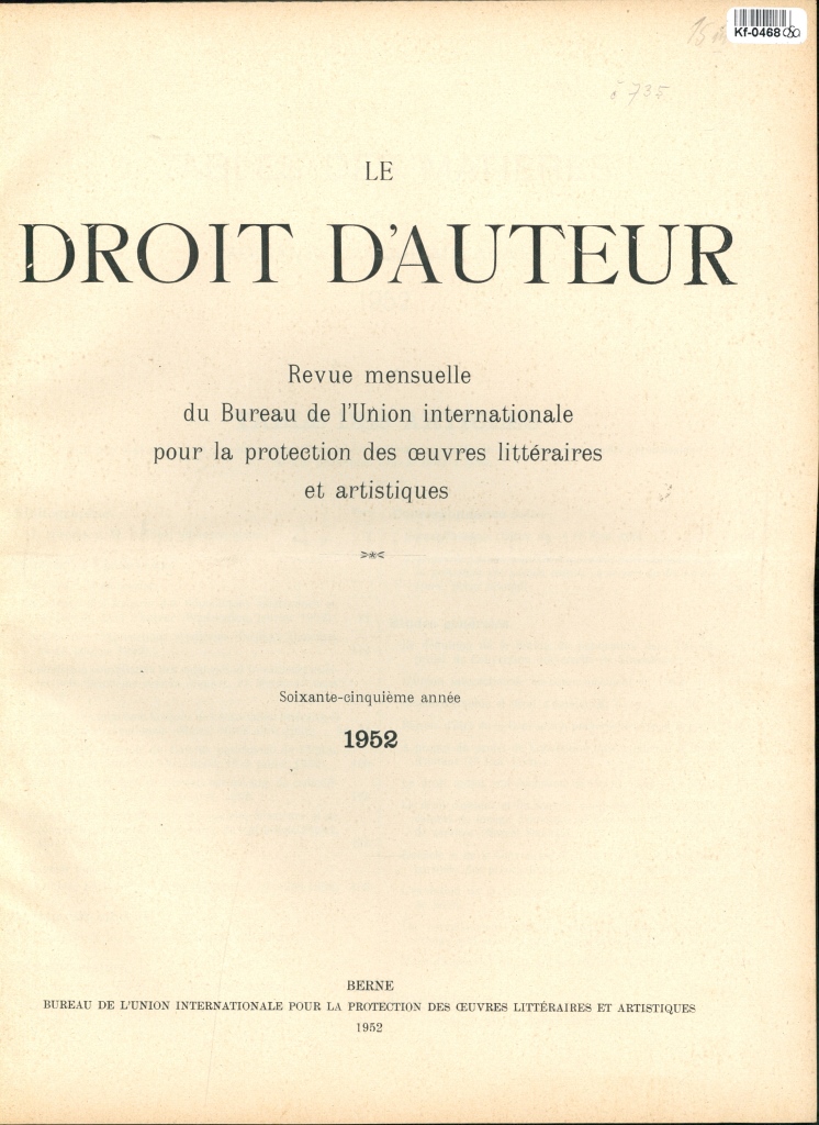 Le Droit d'Auteur