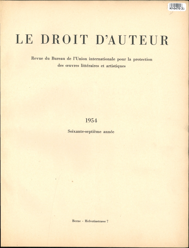 Le Droit d'Auteur