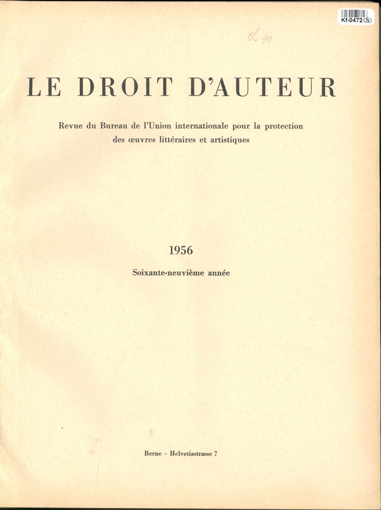 Le Droit d'Auteur