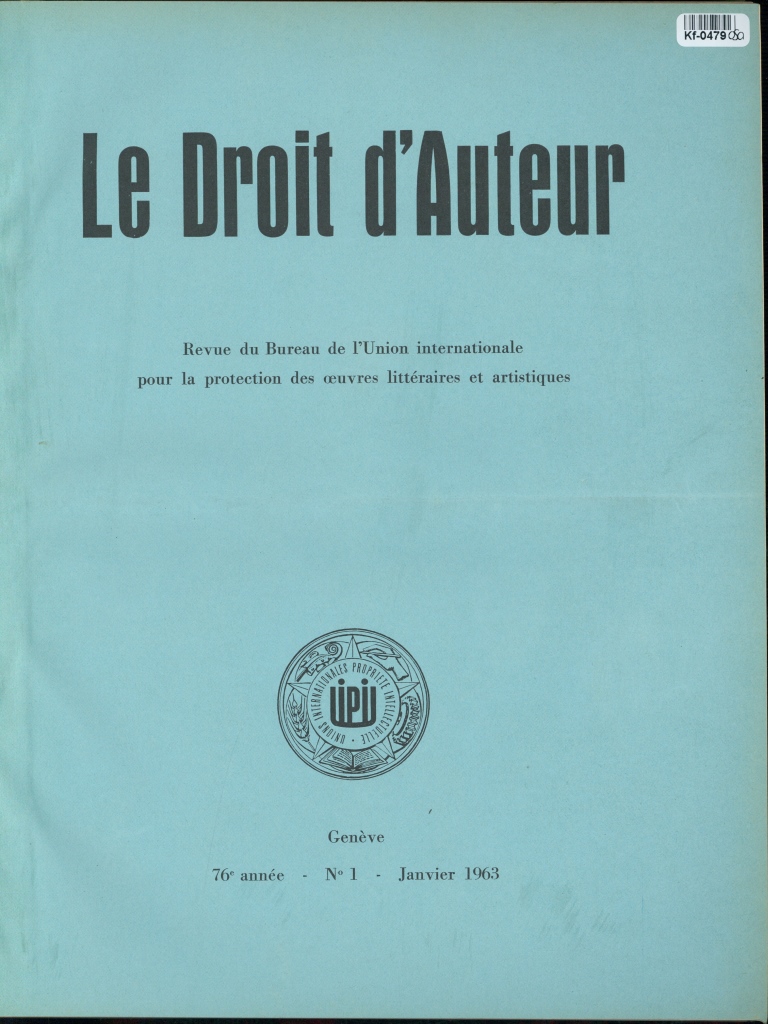 Le Droit d'Auteur