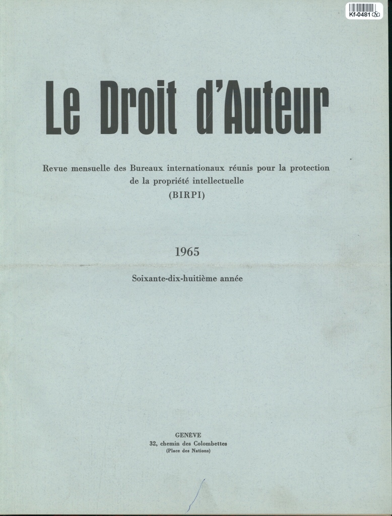 Le Droit d'Auteur