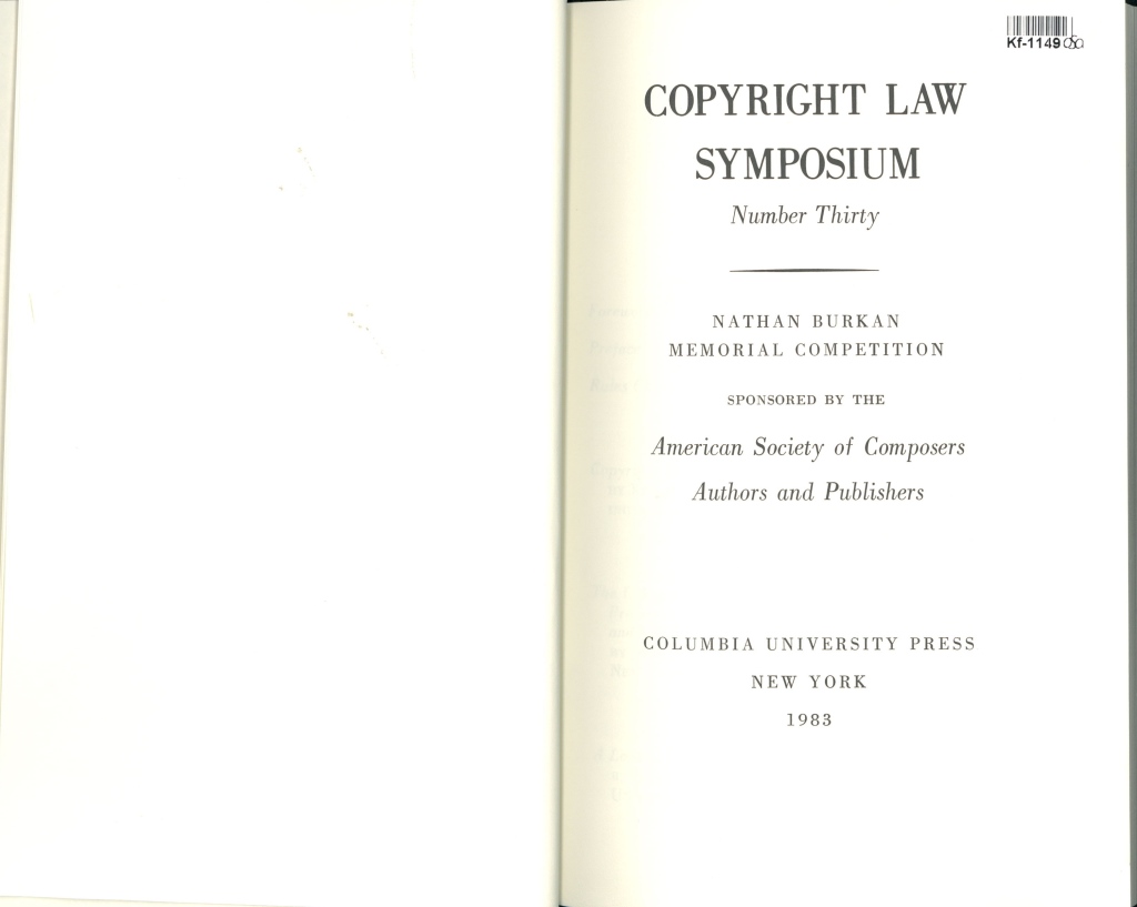 Copyright law symposium - Number thirty